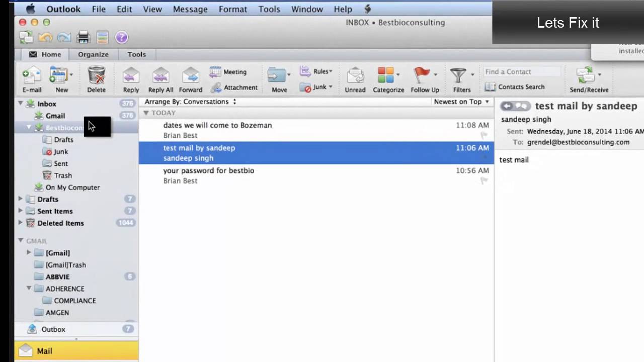 outlook 2016 for mac messages automatically sending